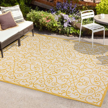 Madrid Vintage Filigree Textured Weave Indoor/outdoor Area Rug